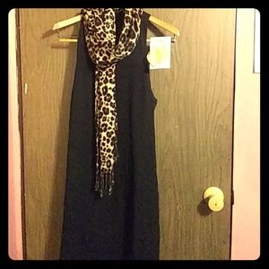 NAKED ZEBRA HIGH NECK SHIFT DRESS BLACK MEDIUM